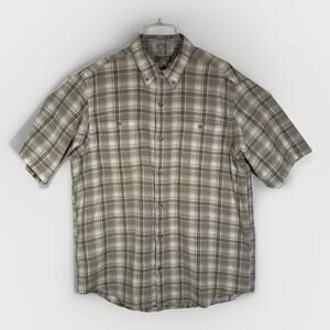 Duluth Trading Short Sleeve Button Up Shirt - Hemp Organic Cotton - Men's L